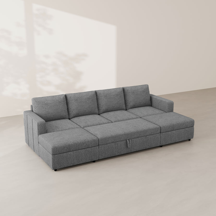 Silver-Grey-/-Chenille-6-Seat-U-Shaped-Pullout-Sectional