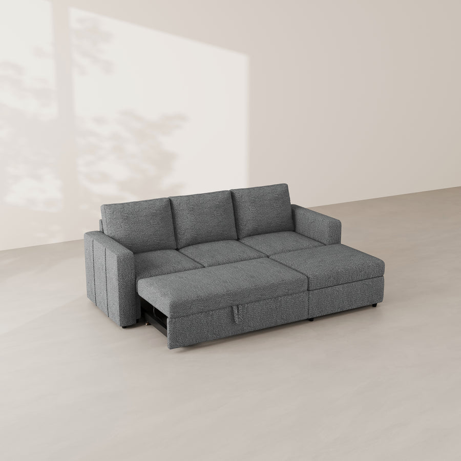 Silver-Grey-/-Chenille-4-Seat-L-Shaped-Pullout-Sectional