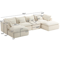 Cloud Oversized U-Shaped Modular Sectional Sofa with Flexible Configuration