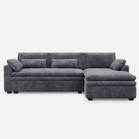 Pewter-Grey-/-Corduroy-3-Seat-Right-Chaise-Sectional
