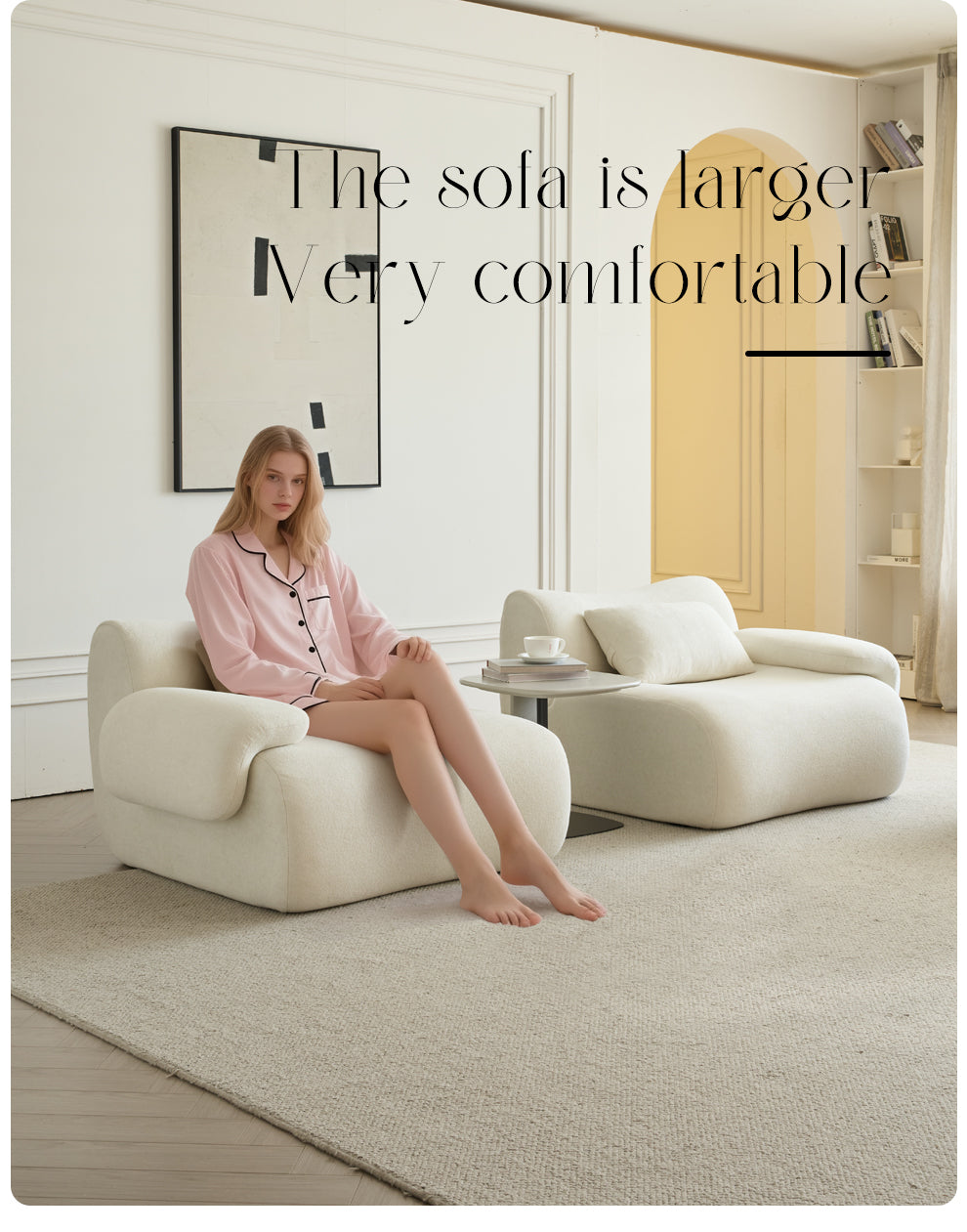 Boucle-Mint-Cream-Loveseat