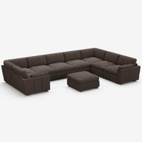 Mink-Brown-/-Corduroy-8-Seat-U-Shaped-Sectional-with-Return