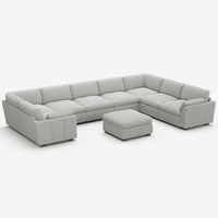 Cloud-Gray-/-Corduroy-8-Seat-U-Shaped-Sectional-with-Return