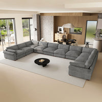 Silver-Grey-/-Chenille-10-Seat-U-Shaped-Sectional