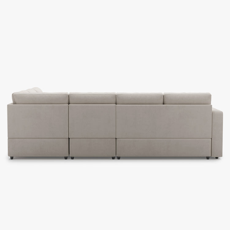 Belffin 6 Seats Modular Velvet Pull-out Sleeper Sofa