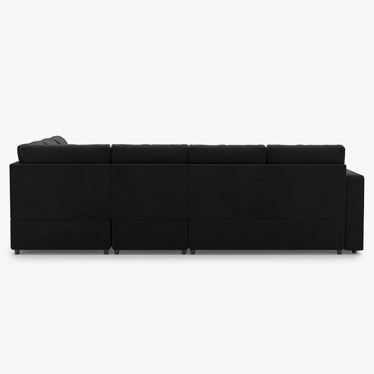 Belffin 6 Seats Modular Velvet Pull-out Sleeper Sofa with Storage Ottoman