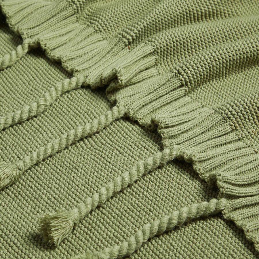 Belffin Botanical Knit Sage Blanket Belffin