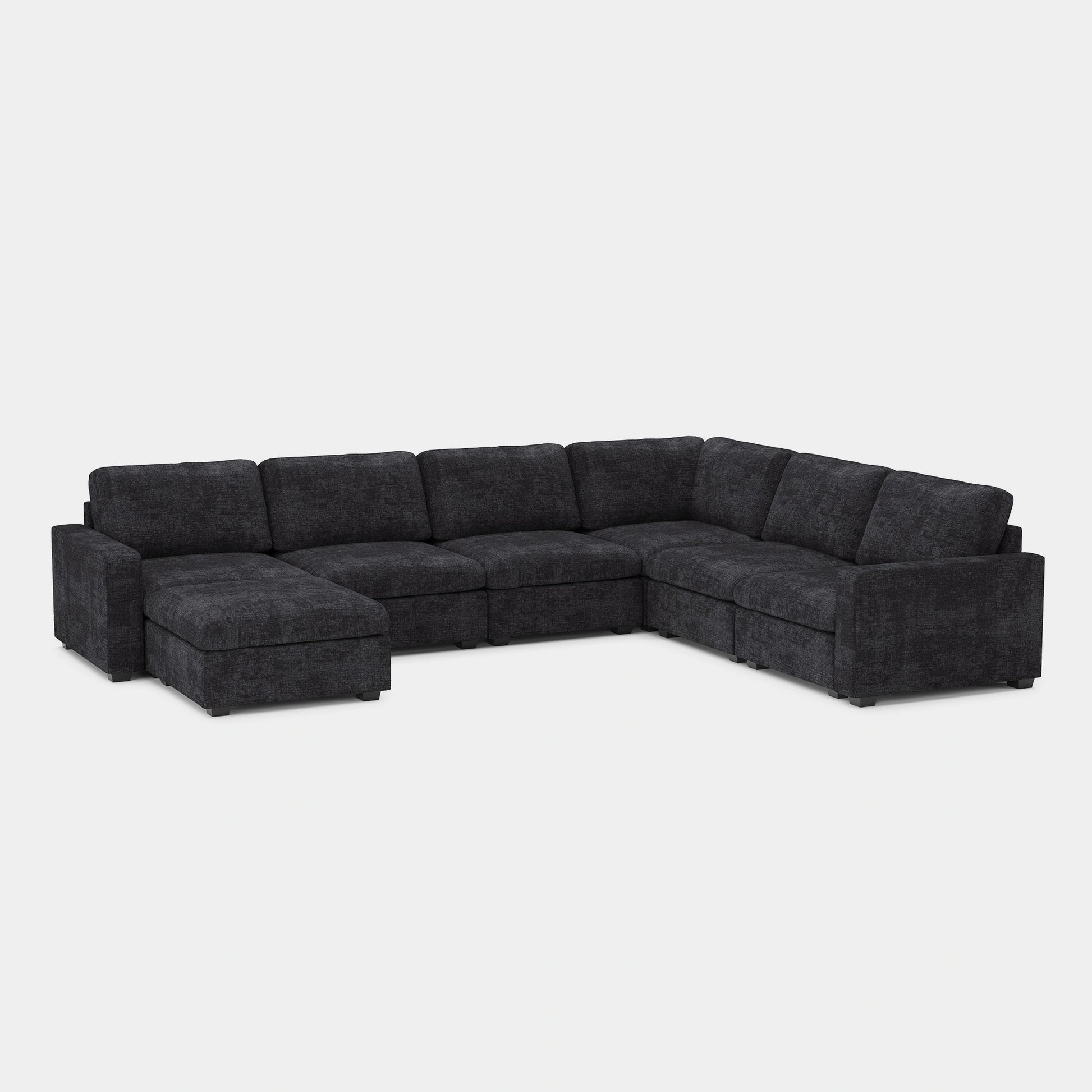 Graphite-Grey-/-Chenille-7-Seat-U-Shaped-Sectional