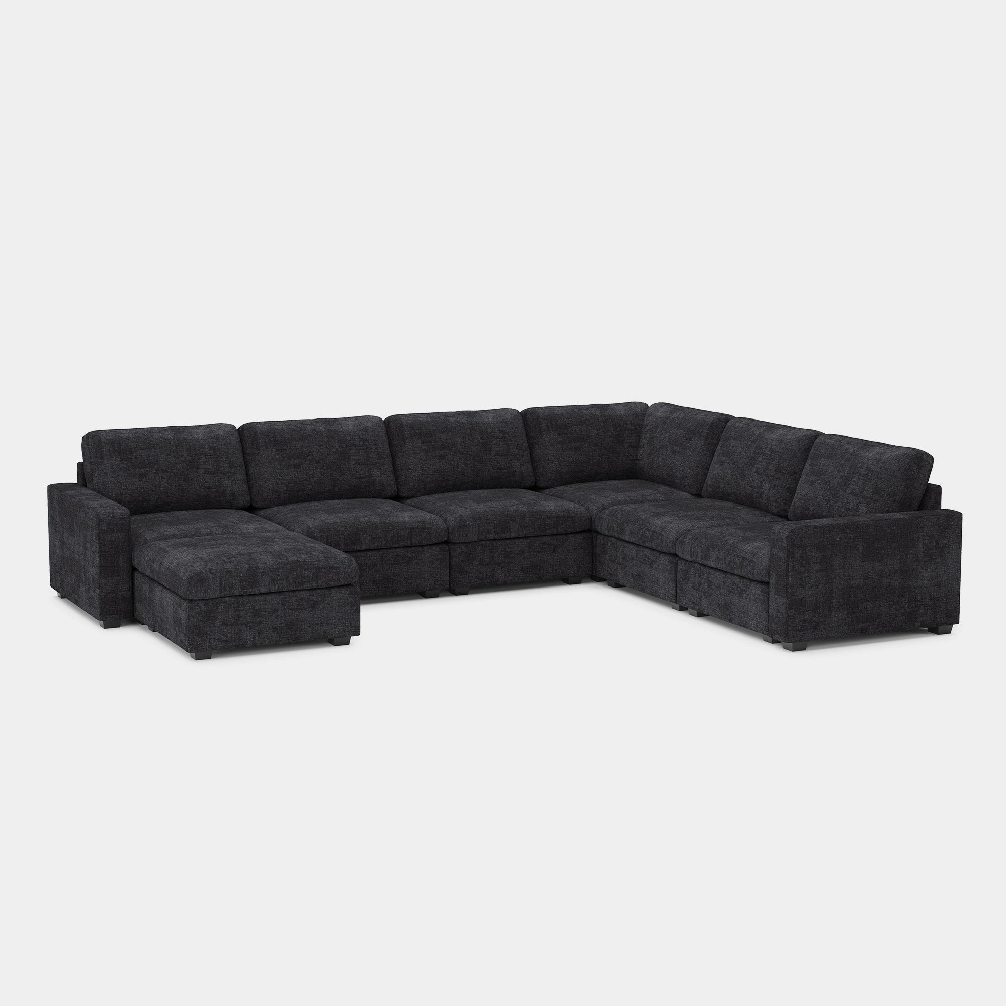Graphite-Grey-/-Chenille-7-Seat-U-Shaped-Sectional