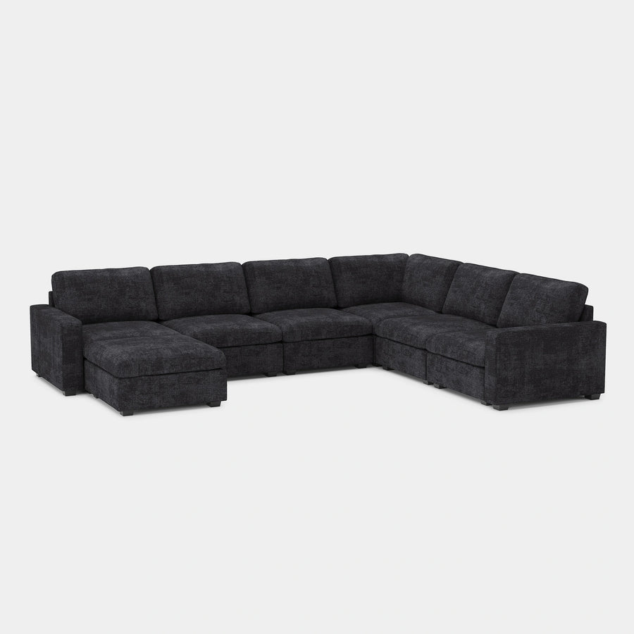 Graphite-Grey-/-Chenille-7-Seat-U-Shaped-Sectional