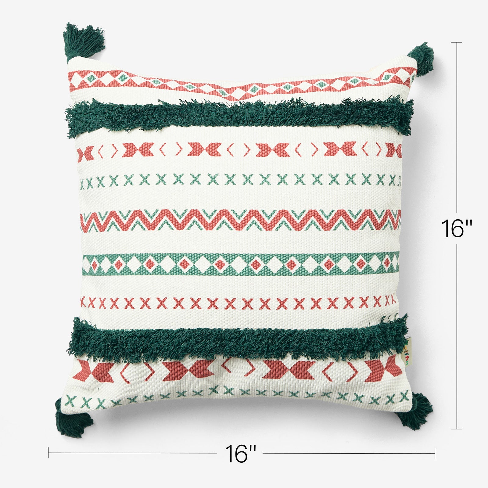 Belffin Christmas Pillow with Stripe Tassel - Set of 2