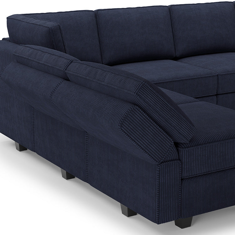 Belffin 7 Seats + 8 Sides Modular Wide Corduroy Sofa with Storage Seat