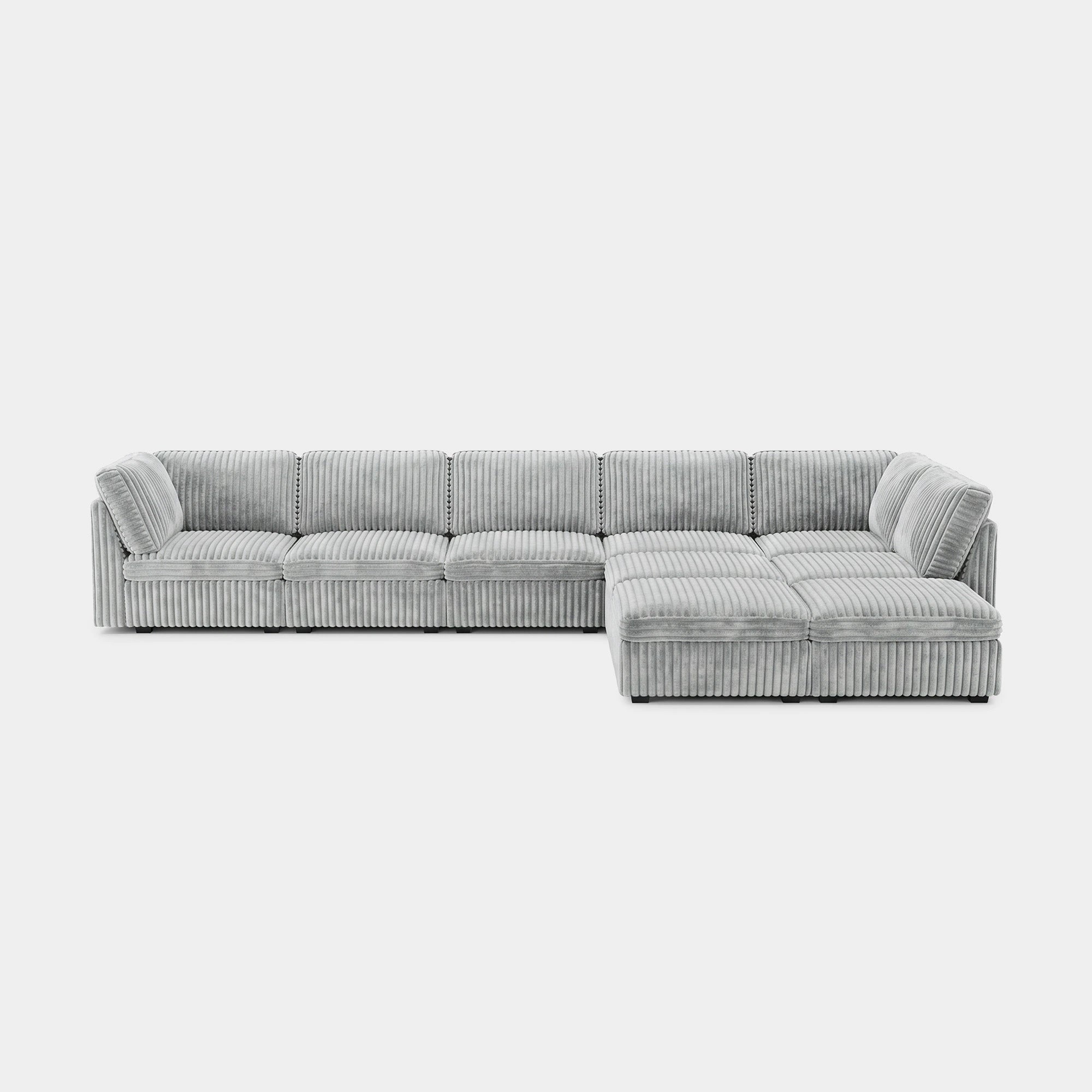 Cloud-Gray-/-Corduroy-9-Seat-L-Shaped-Sectional