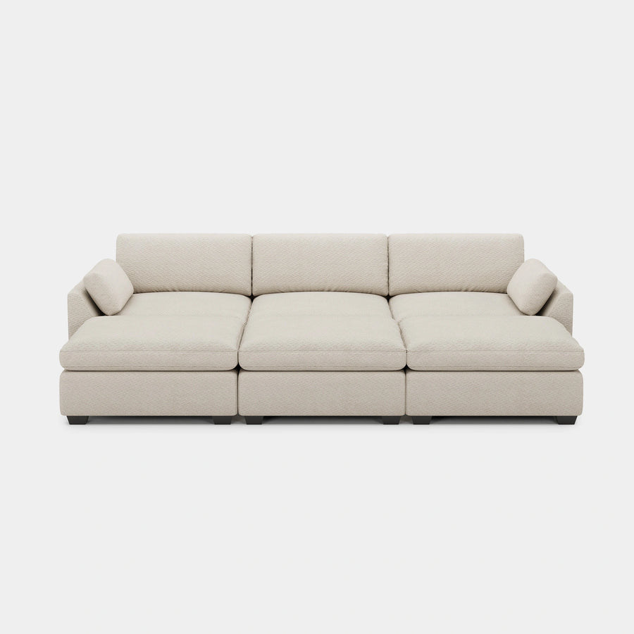 Misty-White-/-Chenille-6-Seat-Open-Pit-Sectional
