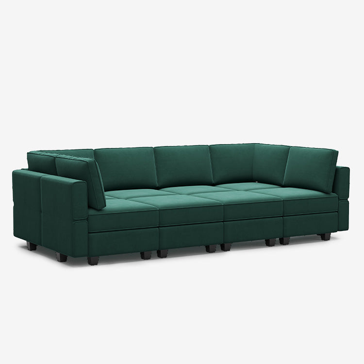 Belffin 8 Seats + 8 Sides Modular Velvet Sleeper Sofa with Storage Seat