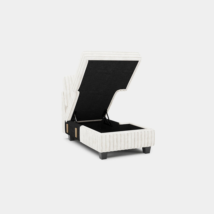 White-Beige-/-Faux-Rabbit-Fur-Corduroy-Module-Armless-Right-Chaise
