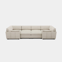 Misty-White-/-Chenille-8-Seat-Wraparound-Pit-Sectional