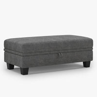 Silver-Grey-/-Chenille-Module-Large-Ottoman