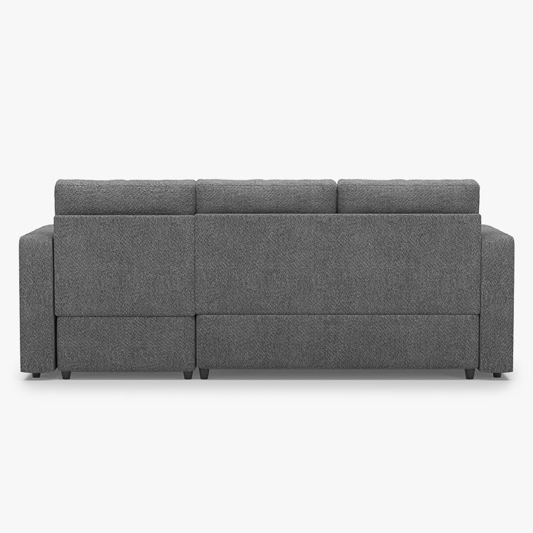 Belffin 3 Seats Modular Chenille Pull-out Sofa with Storage Ottoman