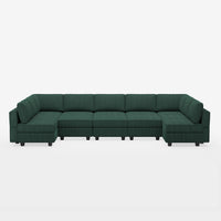 Seaweed-Green-/-Corduroy-12-Seat-U-Shaped-Pit-Sectional