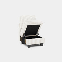 White-Beige-/-Faux-Rabbit-Fur-Corduroy-Module-Seat