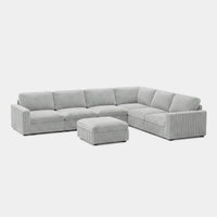 Cloud-Gray-/-Corduroy-7-Seat-U-Shaped-Sectional