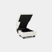 White-Beige-/-Faux-Rabbit-Fur-Corduroy-Module-Armless-Left-Chaise