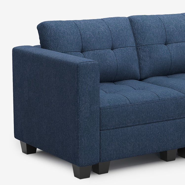 Belffin 8 Seats + 10 Sides Modular Weave Sleeper Sofa with Storage Seat