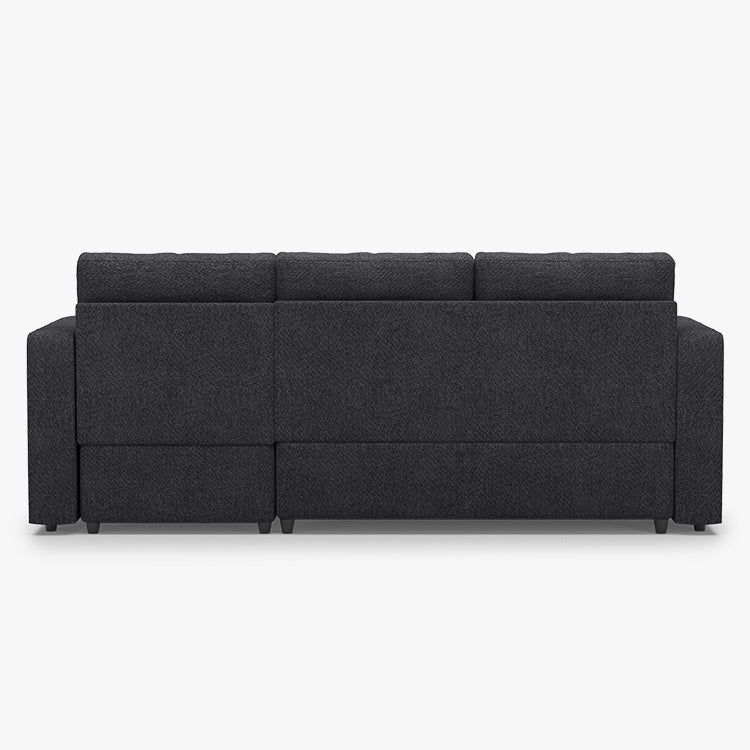 Belffin 3 Seats Modular Chenille Pull-out Sofa with Storage Ottoman