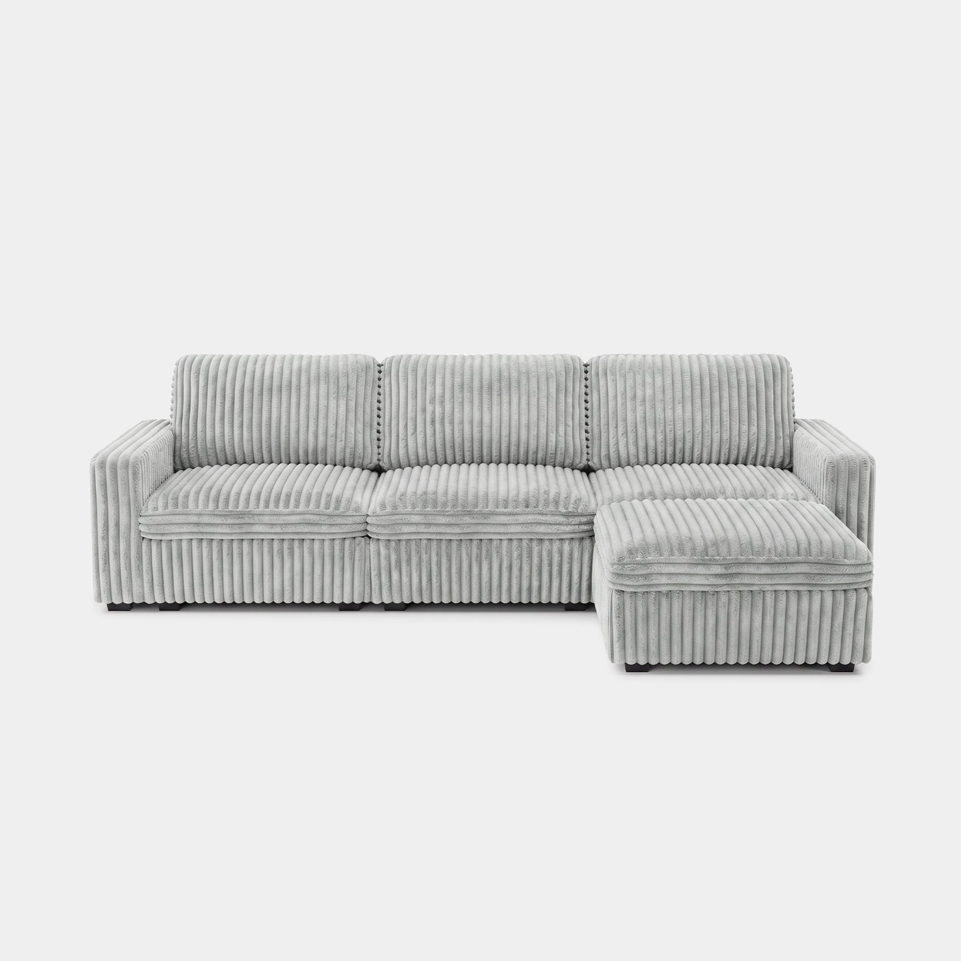 Cloud-Gray-/-Corduroy-4-Seat-L-Shaped-Sectional