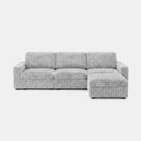 Cloud-Gray-/-Corduroy-4-Seat-L-Shaped-Sectional