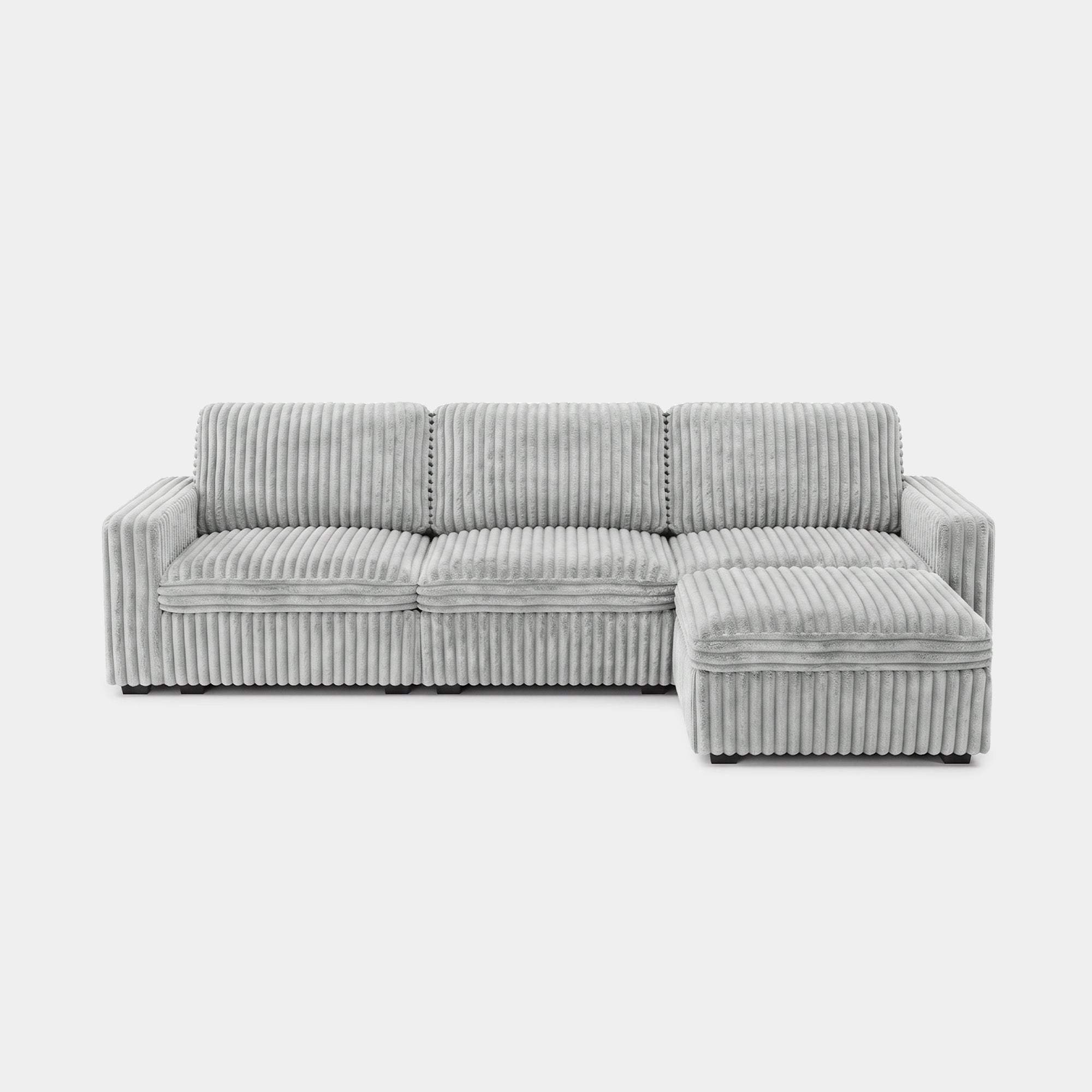 Cloud-Gray-/-Corduroy-4-Seat-L-Shaped-Sectional