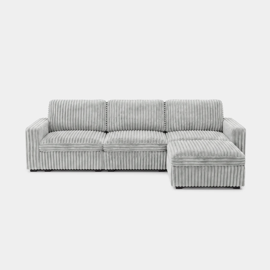 Cloud-Gray-/-Corduroy-4-Seat-L-Shaped-Sectional