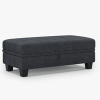 Graphite-Grey-/-Chenille-Module-Large-Ottoman