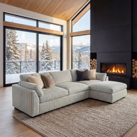 Cloud-Gray-/-Corduroy-4-Seat-L-Shaped-Sectional