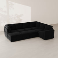 Ebony-Black-/-Velvet-7-Seat-U-Shaped-Pullout-Sectional