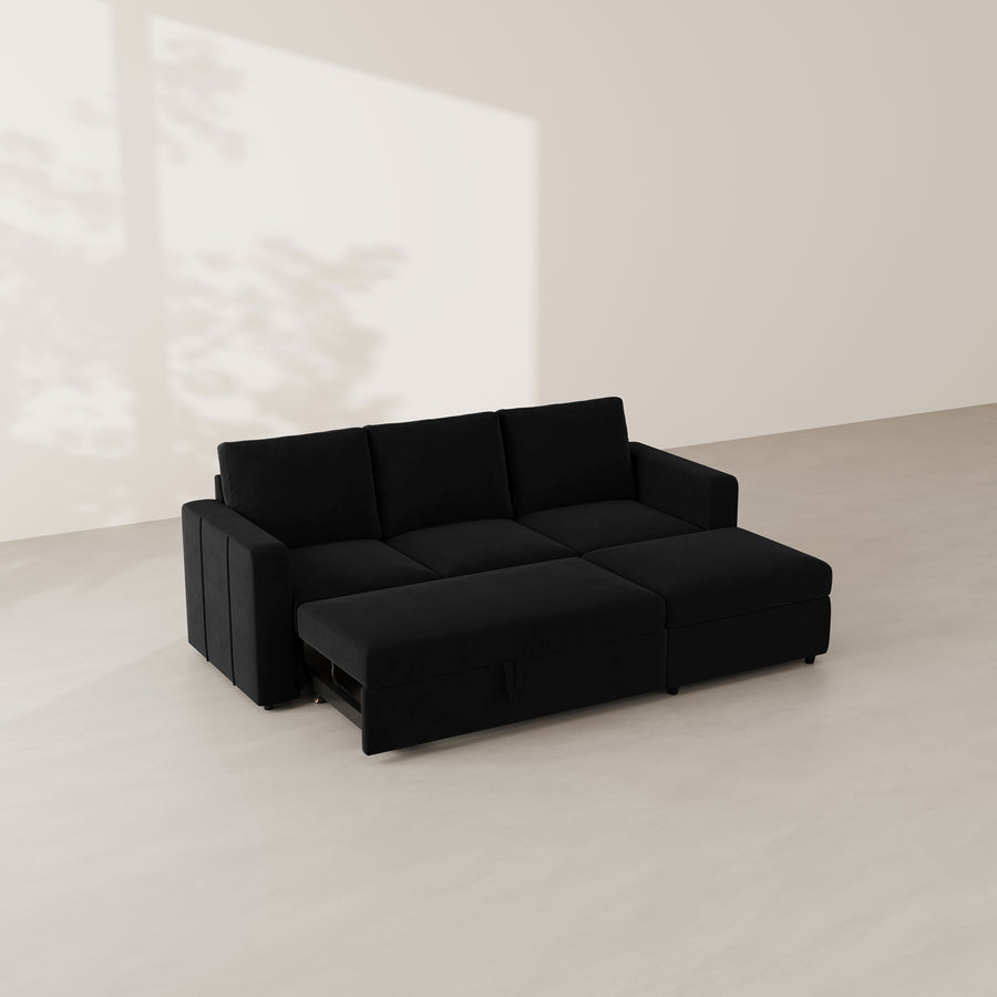 Ebony-Black-/-Velvet-4-Seat-L-Shaped-Pullout-Sectional