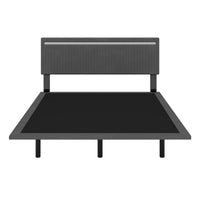 Modern Upholstered Floating Bed Frame with LED Lights BSN
