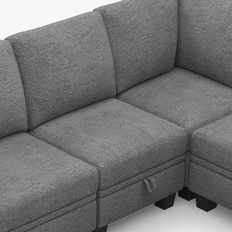 Belffin Modular 3 Seater Modular Chenille Sleeper Sofa