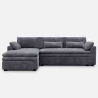 Pewter-Grey-/-Corduroy-3-Seat-Left-Chaise-Sectional