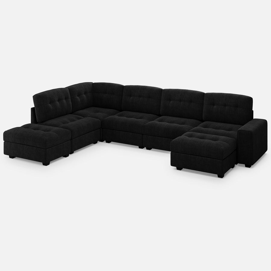 Obsidian-Black-/-Corduroy-5-Seat-L-Shaped-Sectional-with-Ottoman