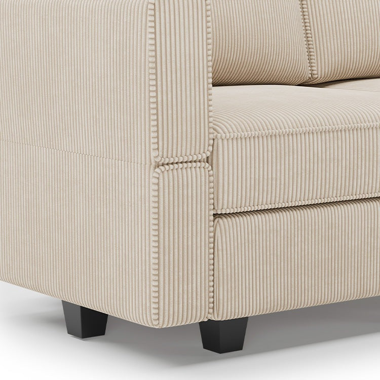 Belffin 7 Seats + 9 Sides Modular Corduroy Sofa with Storage Ottoman