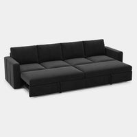 Ebony-Black-/-Velvet-4-Seat-Double-Pullout-Sofa