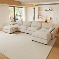 Misty-White-/-Chenille-6-Seat-U-Shaped-Open-Sectional