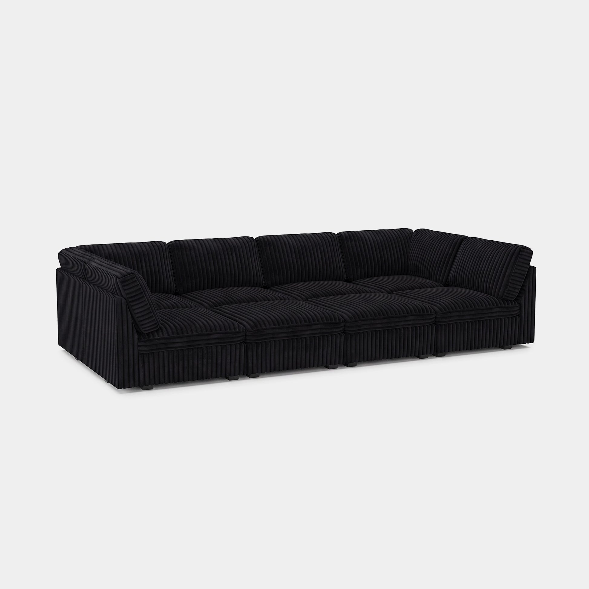 Obsidian-Black-/-Corduroy-8-Seat-Pit-Sectional
