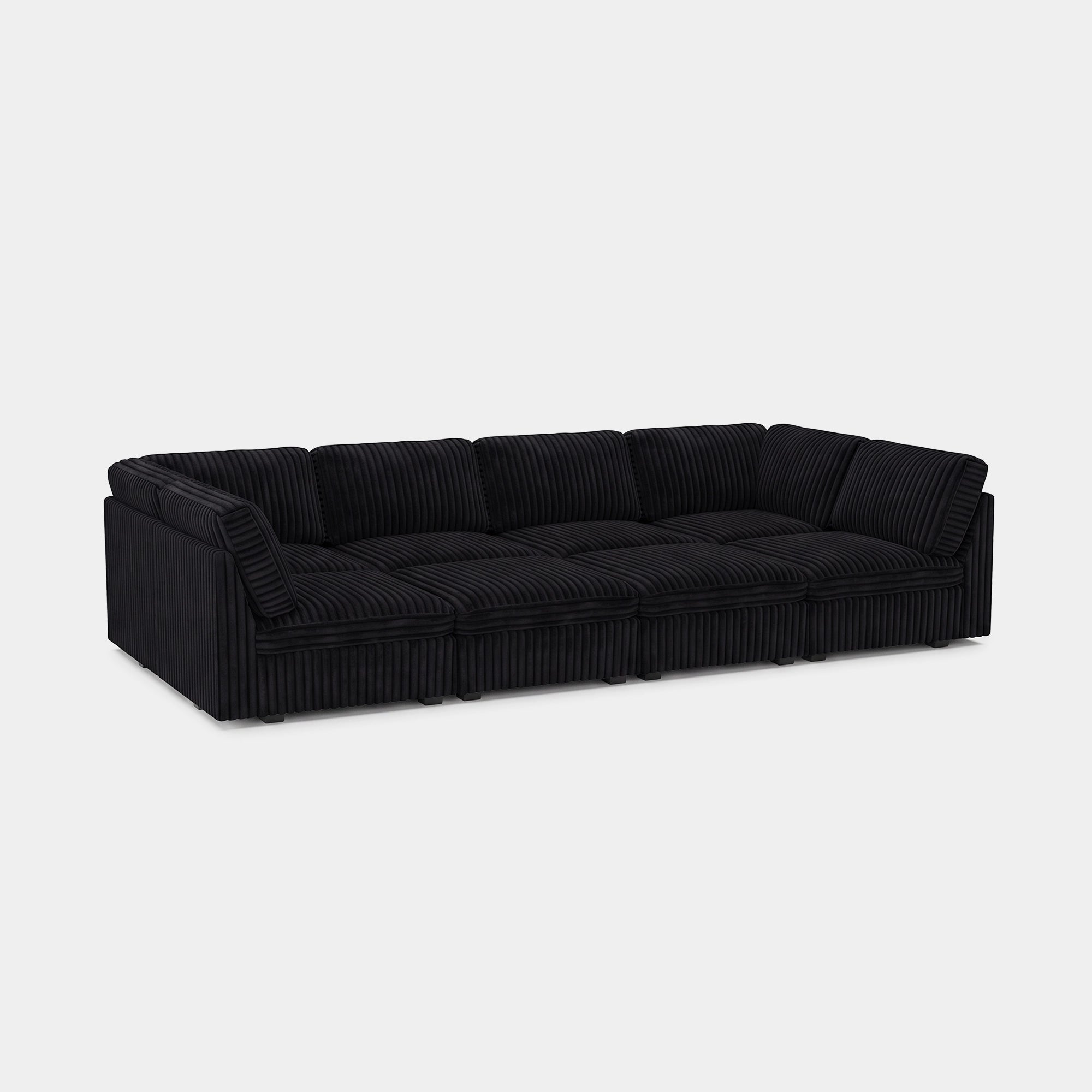 Obsidian-Black-/-Corduroy-8-Seat-Pit-Sectional