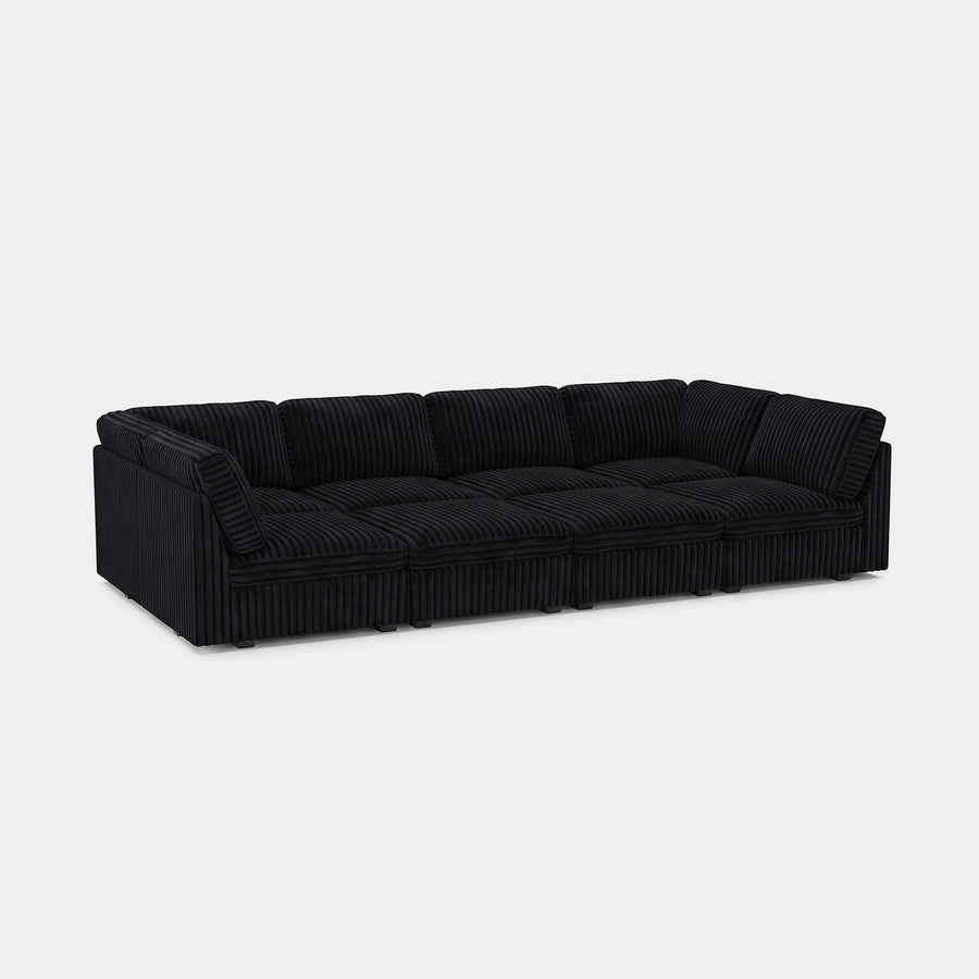 Onyx-Black-/-Corduroy-8-Seat-Pit-Sectional