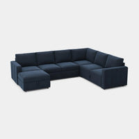 Navy-Blue-/-Velvet-7-Seat-U-Shaped-Pullout-Sectional