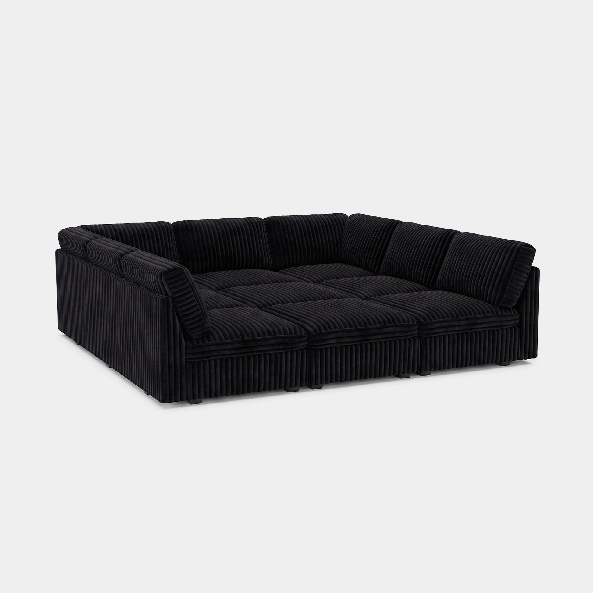 Obsidian-Black-/-Corduroy-9-Seat-Pit-Sectional