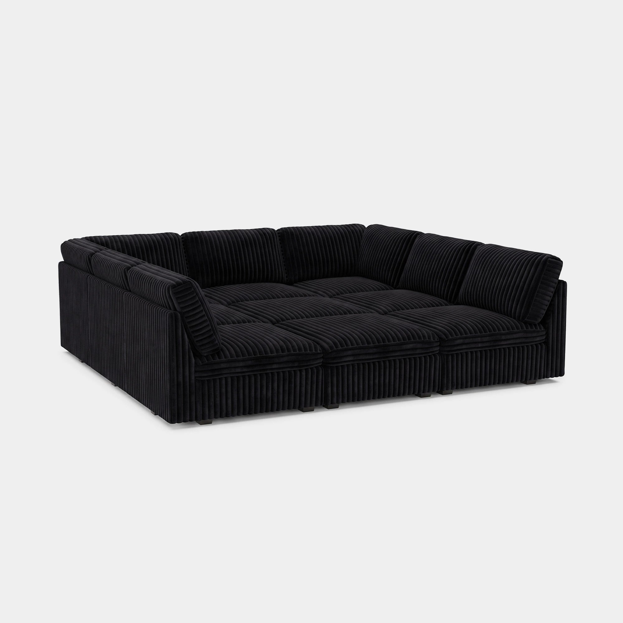 Obsidian-Black-/-Corduroy-9-Seat-Pit-Sectional